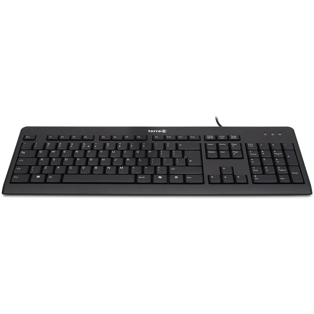 TERRA Keyboard 1500 Corded [US/EU] USB black Copilot QWERTY, 105 toetsen, met kabel, 1,80m