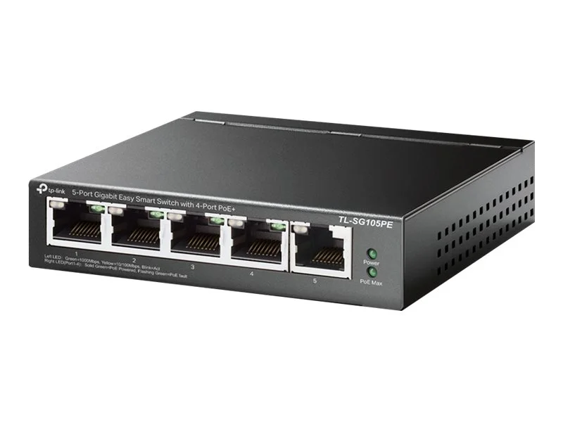 TP-LINK Switch TL-SG105PE 5xGBit 4xPoE+ Unmanaged/Easy Smart Metallgehäuse