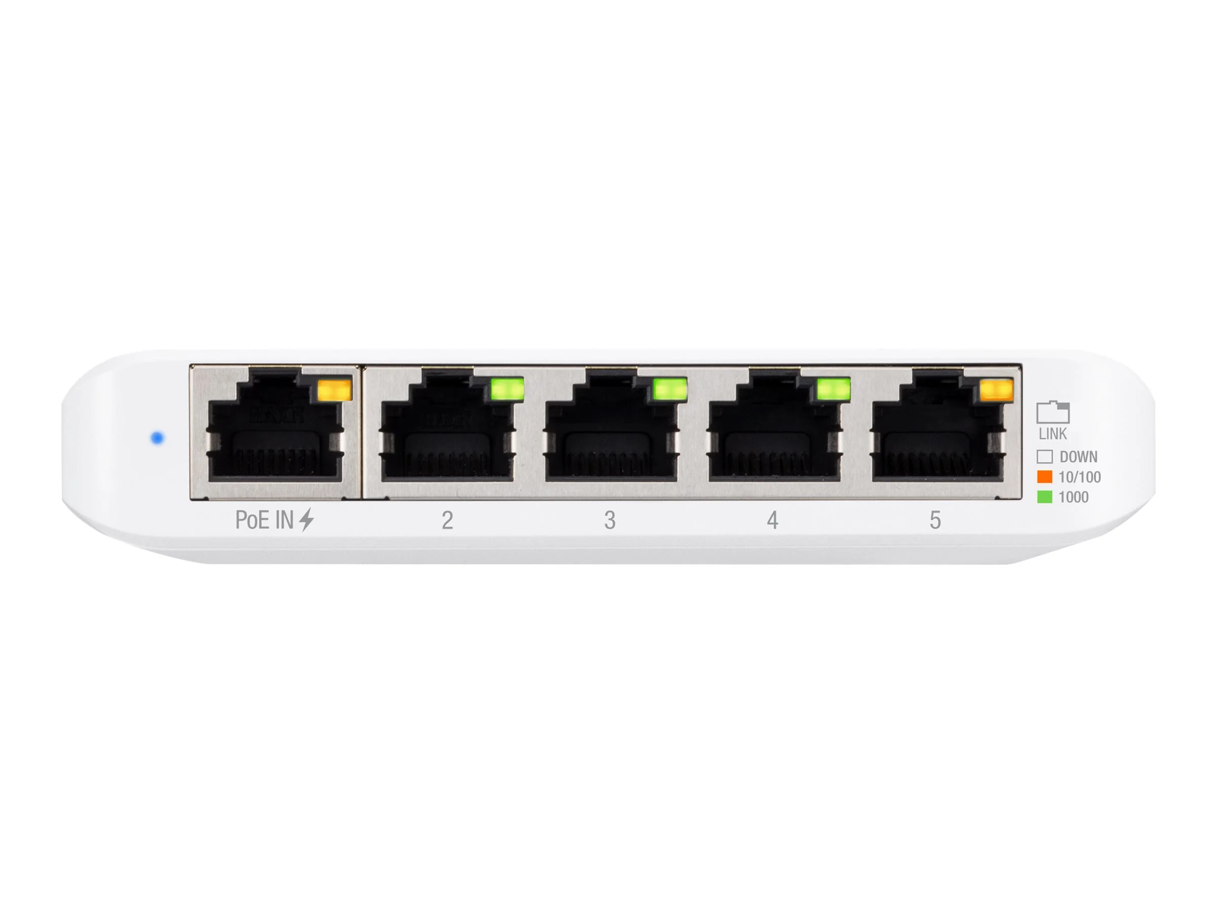 Ubiquiti Switch UniFi 5xRJ45 GBit Compact (inkl. NT) Powered by 802.3af/at PoE or USB Type C, Fanless