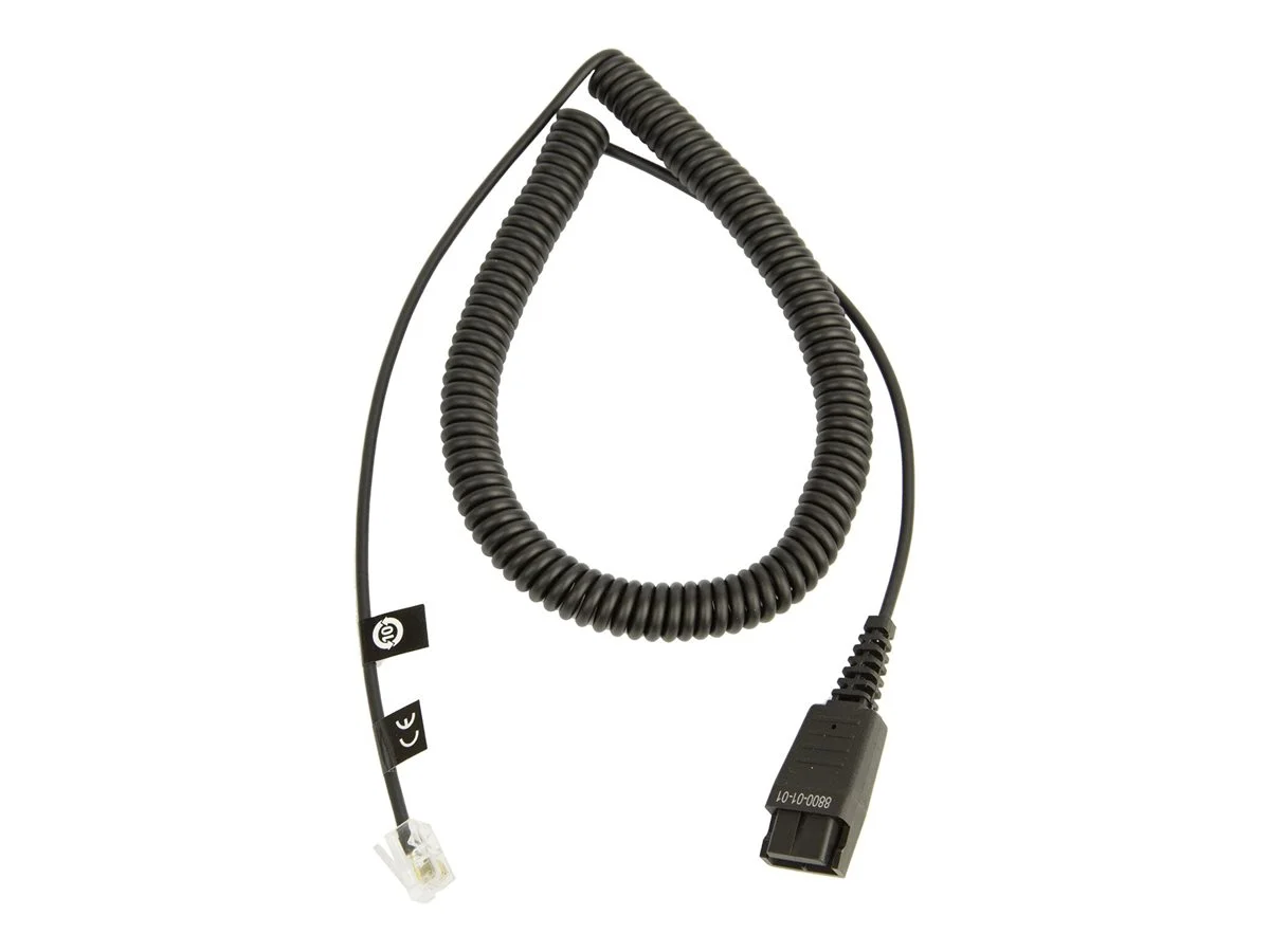 JABRA QD Cord to RJ10 coiled 0.5-2m