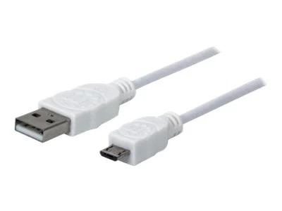 MH USB Kabel A-/Micro-B-Steck. 1,8m weis