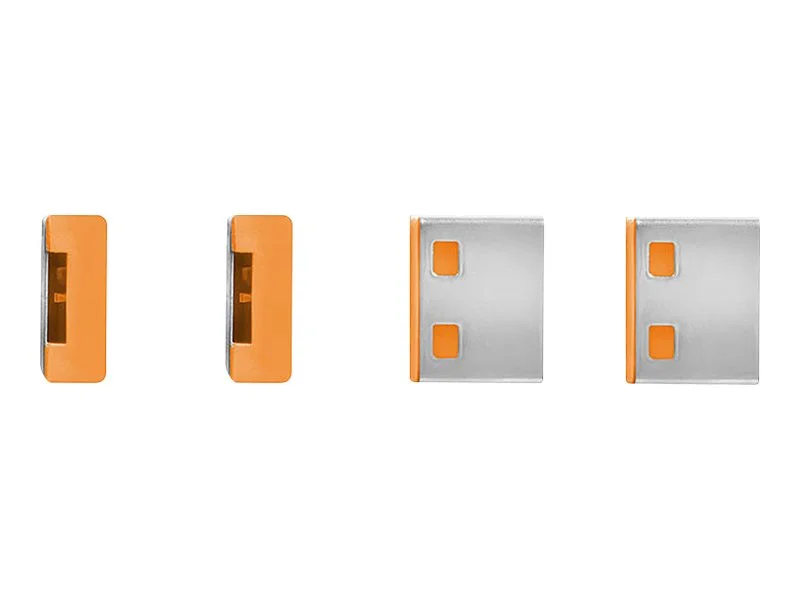 LINDY USB Portschloesser 4xORANGE+Key