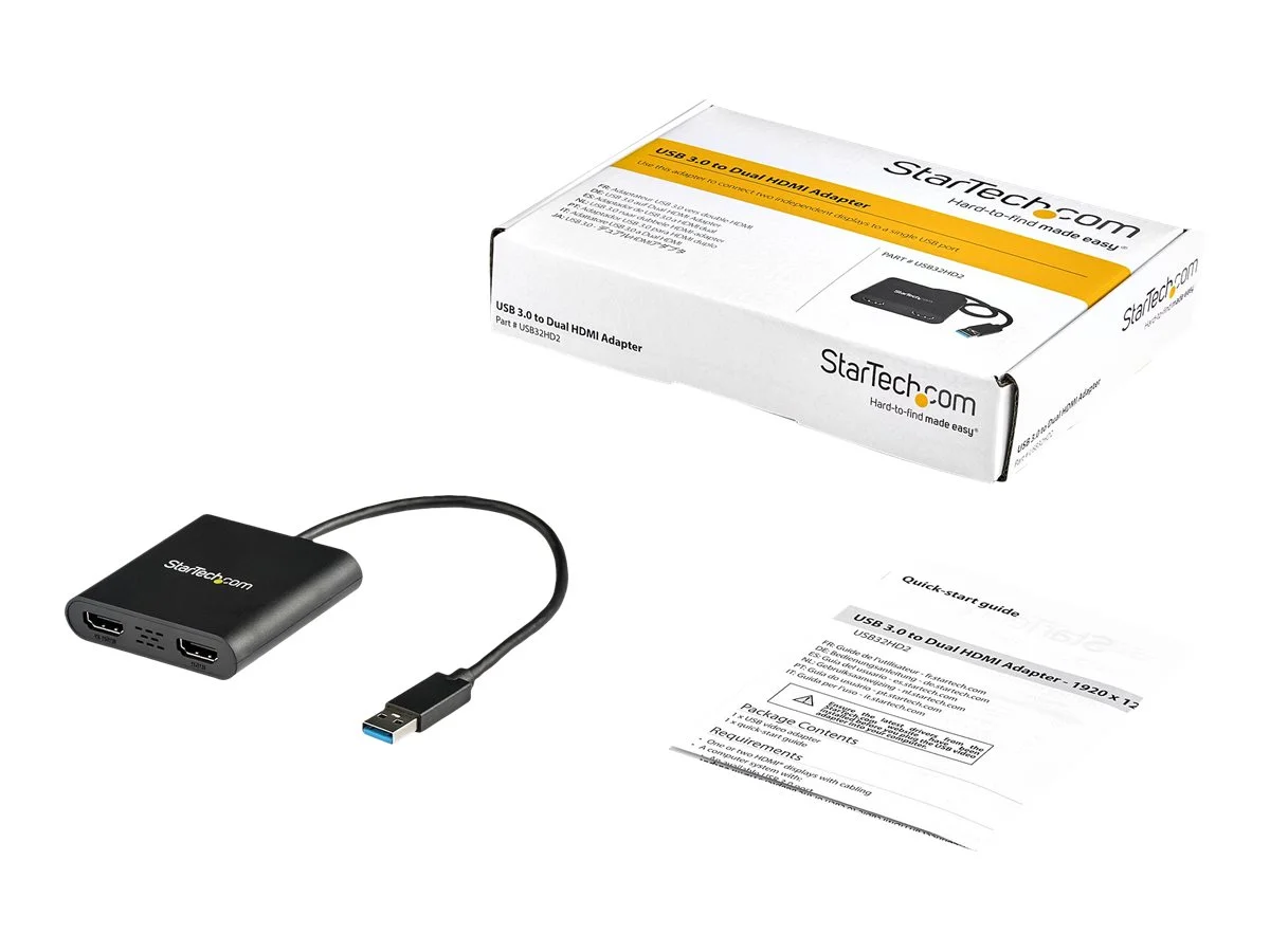 STARTECH USB to Dual HDMI Adapter - 4K