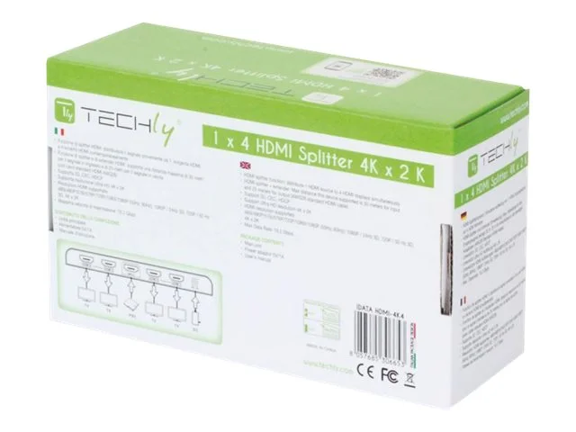 TECHLY HDMI Splitter 4K UHD 3D 4-Wege