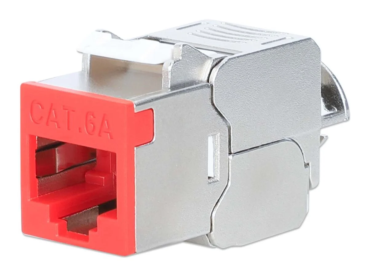 INT Cat6a 10G STP Keystone-Modul rot