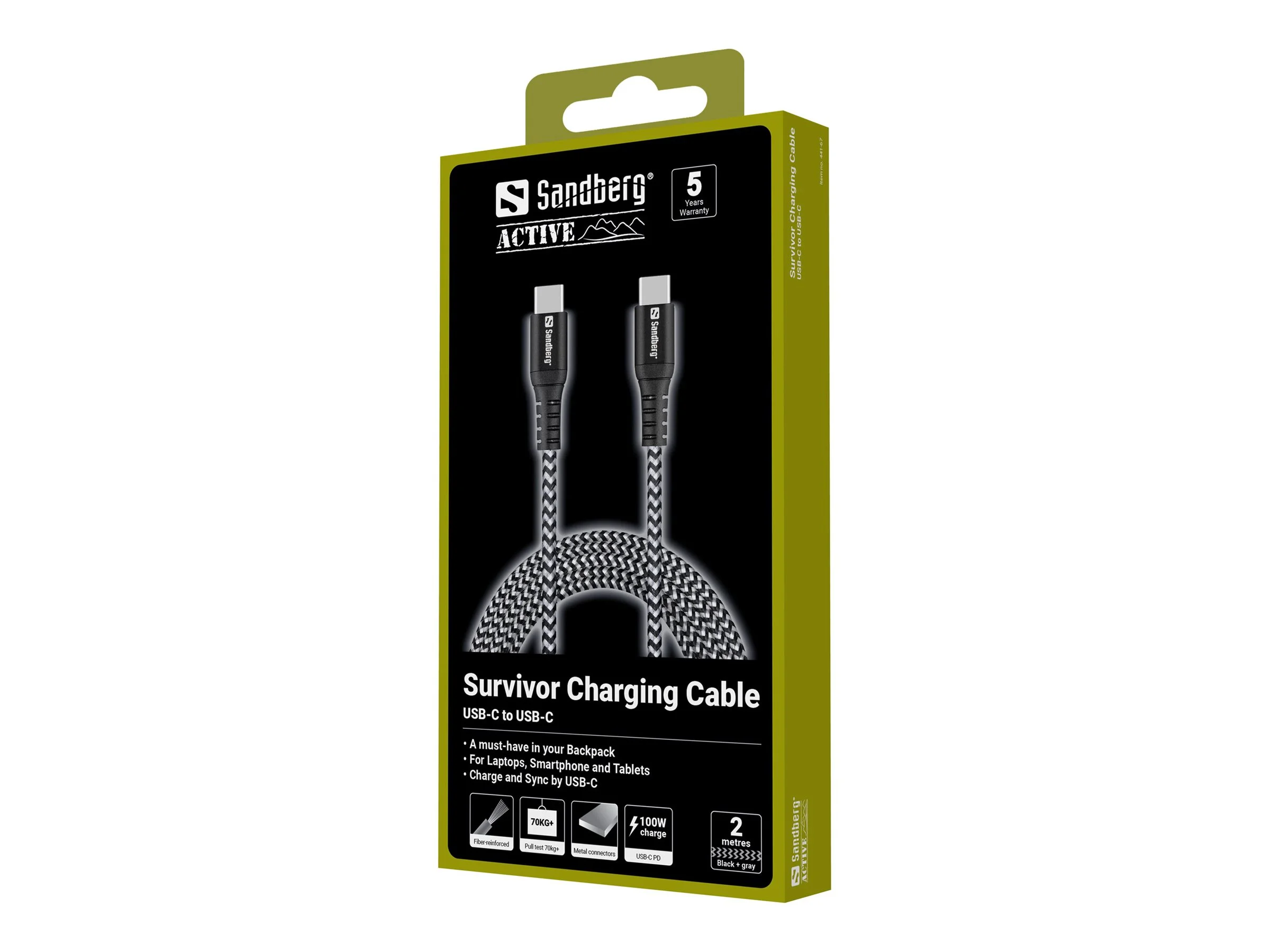 SANDBERG Survivor USB-C Cable 2M 100W