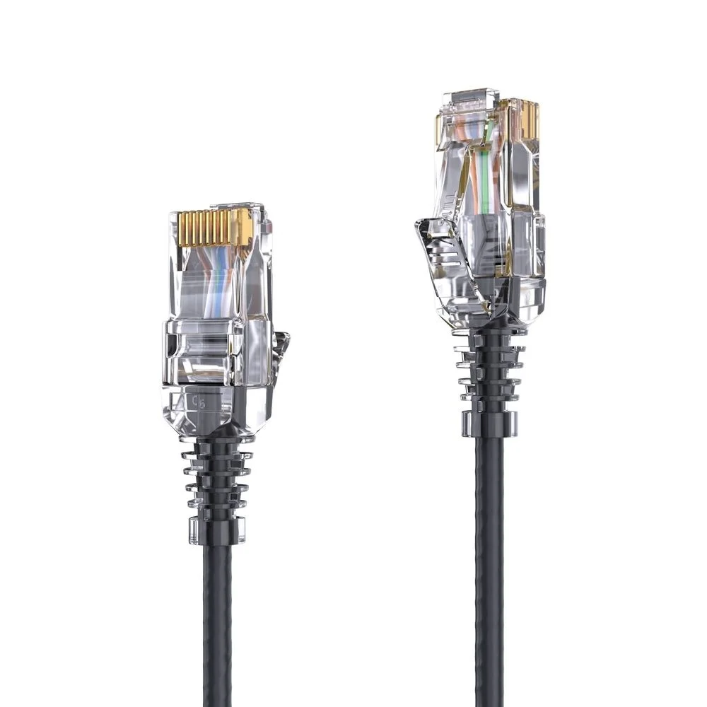 Premium Slim Cat.6 Patchkabel, RJ45, UTP, LSZH - 1.00m, schwarz