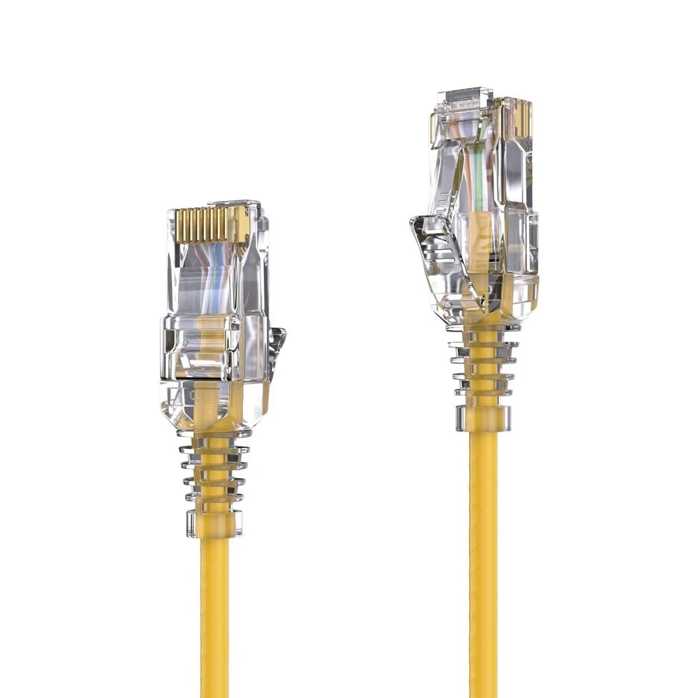 Premium Slim Cat.6 Patchkabel, RJ45, UTP, LSZH - 2.00m, gelb