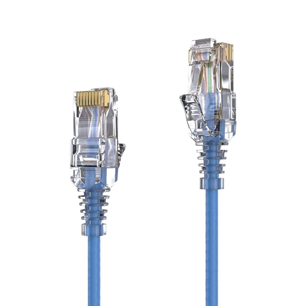 Premium Slim Cat.6 Patchkabel, RJ45, UTP, LSZH - 5,00m, blau