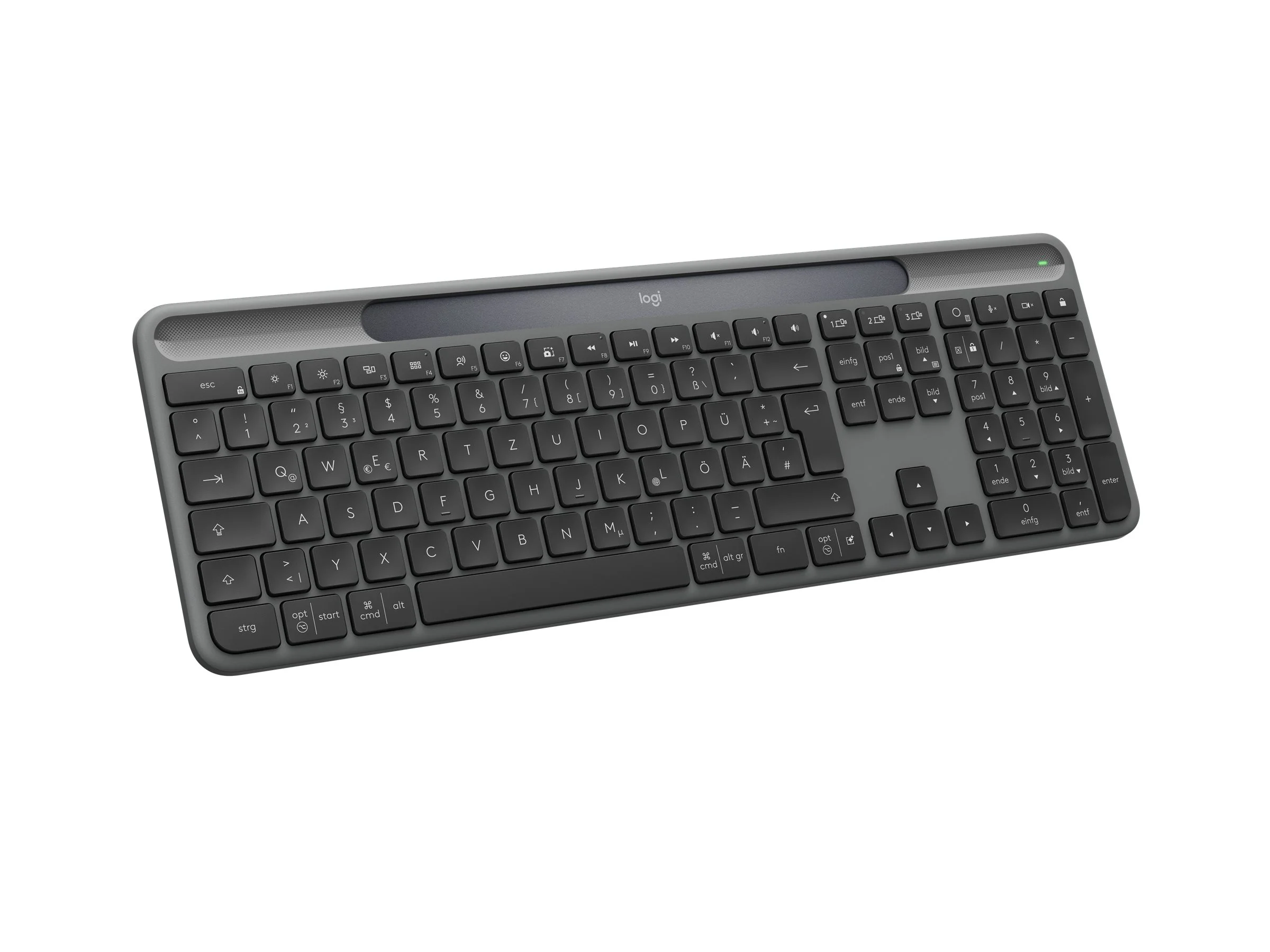 Logitech Keyboard K980 Wireless Signature Slim Solar+ f. Busi. [DE] black BT
