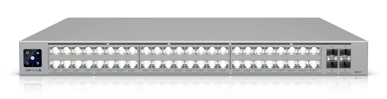Ubiquiti Switch UniFi 16x2.5G RJ45/32x10G RJ45/4xSFP28 Managed PoE++ 1080W 19" Rack-Mountable, 1,3" Touchscreen