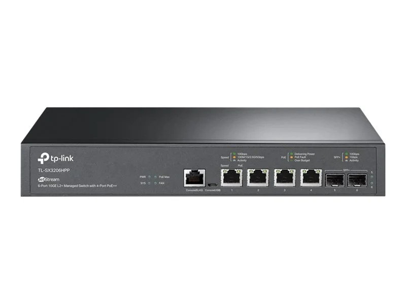 TP-LINK Switch SX3206HPP 4x10G RJ45 PoE++/2xSFP+ Managed