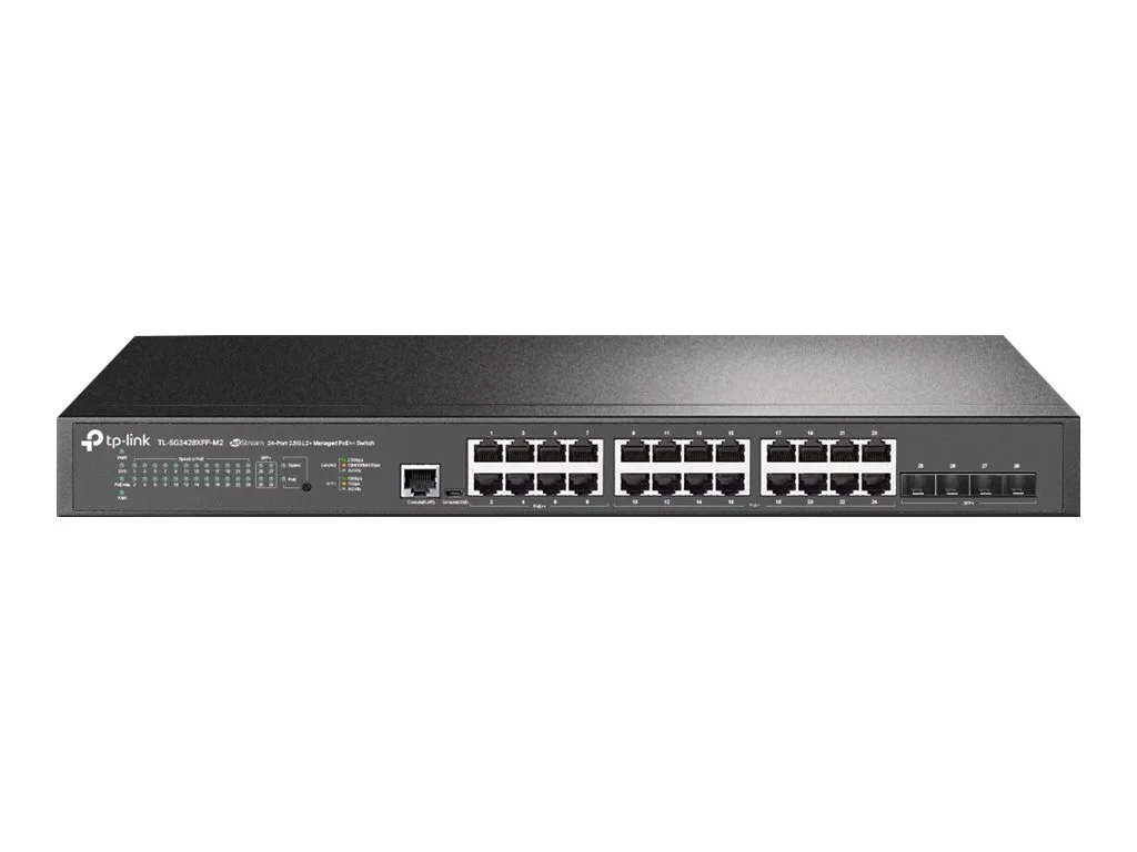 TP-LINK Switch SG3428XPP-M2 24x2.5GBit/4xSFP+ Managed 19" Omada SDN, 500 W PoE, WiFi 7/6E/6