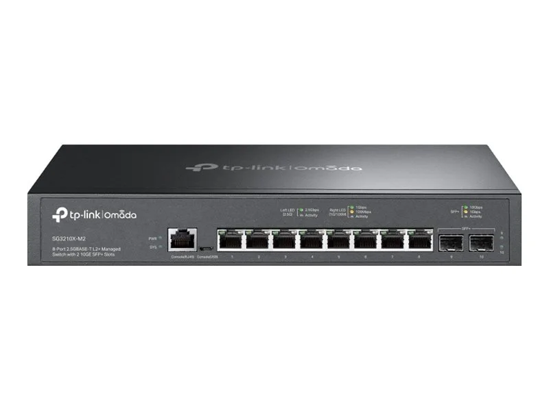 TP-LINK Switch SG3210X-M2 8-Port Managed L2+ 8x 2.5G Ports, 2x 10G SFP+ Slots