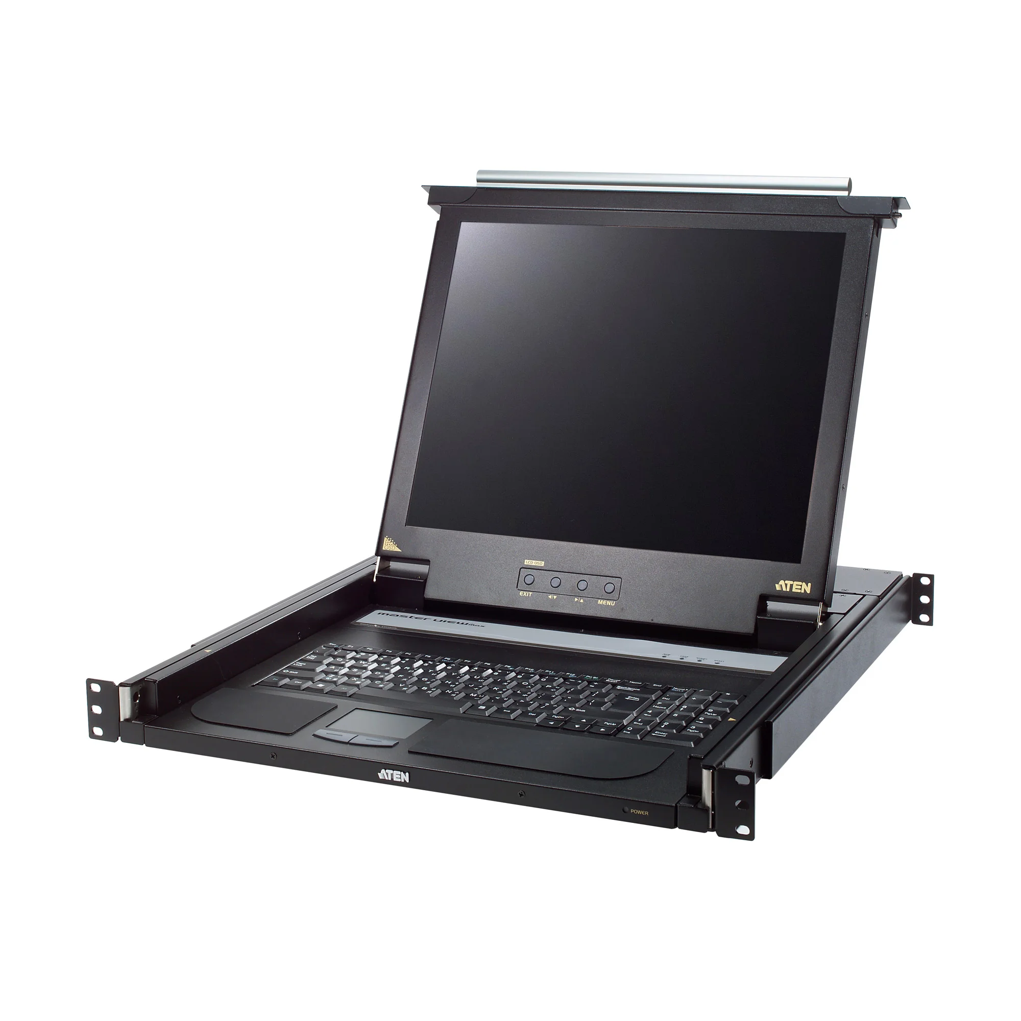 ATEN CL1000M US Single Rail 17"-LCD-Konsole, 19" 1HE, US-Layout (PS/2-USB, VGA)