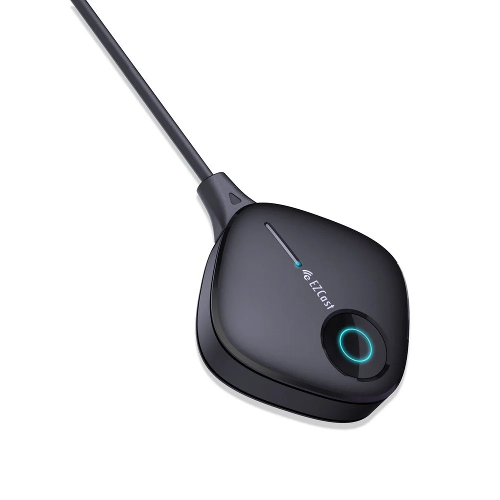 EZCast TwinX - Wireless Display Transmitter & Receiver Set, 1080p Auflösung, Miracast, Airplay, DLNA, Chrome Mirror, 2.4GHz/5GHz Wi-Fi, Videos mit einem Klick streamen, Videos von jedem Gerät spiegeln, keine App-Installation erforderlich.