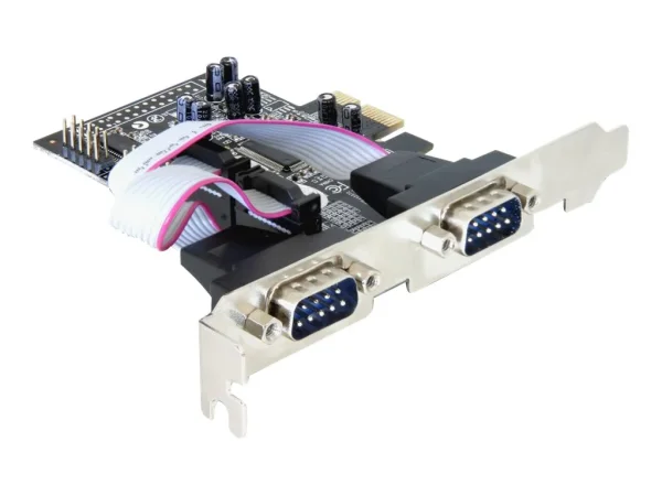 IO Delock PCIe 4x seriell RS-232 LP inkl. Low-Profile Slotblech