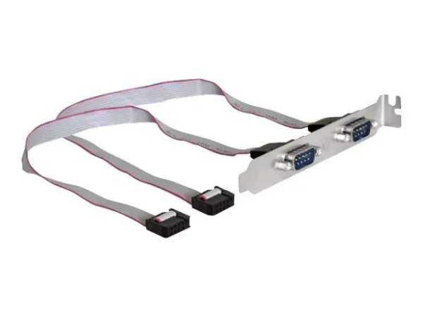 Delock Slotblech Seriell 2-Port DB9 extern +++ Kabellänge 27cm, Belegung: 1:1