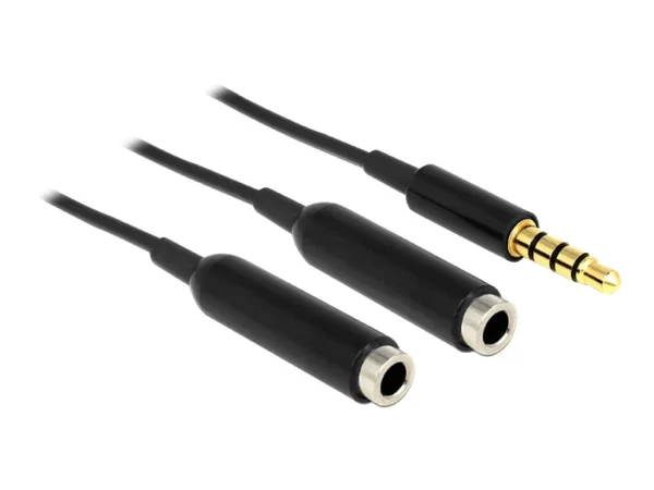 DELOCK Kabel Klinke 1x St>2xBu 4Pin 25cm