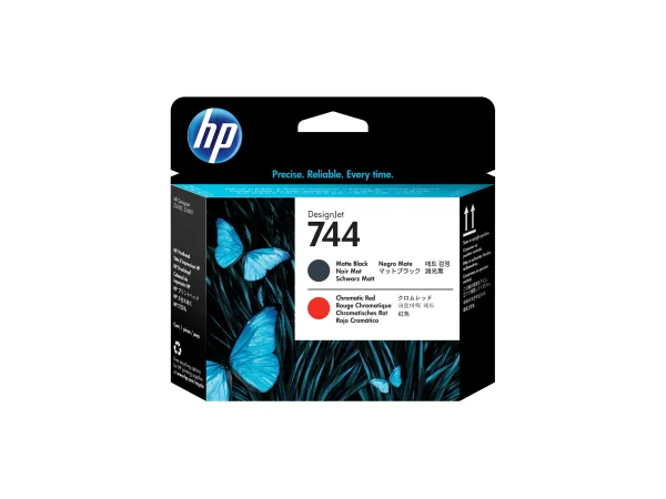 HP 744 Druckkopf Mattschwarz & Rot