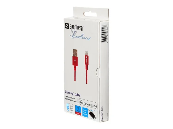 SANDBERG Excellence Lightning 1m Red