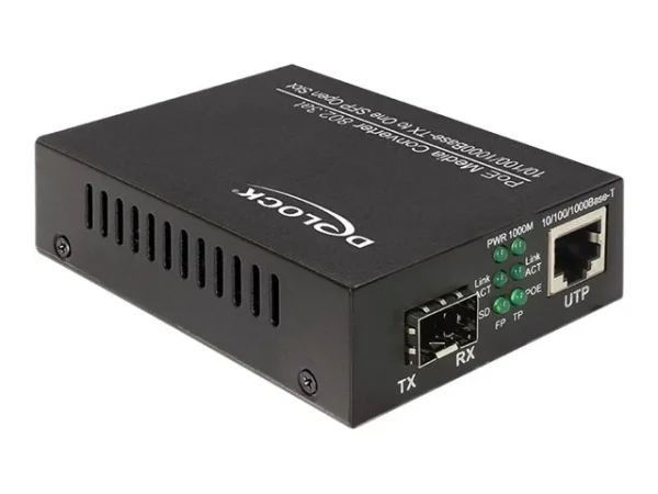DELOCK PoE+ Medien Konverter zu SFP