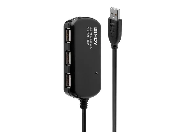 LINDY USB 2.0 Aktiv-Verlaeng.+Hub 12m