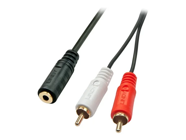 LINDY Audiokabel 3,5 f. / 2xRCA m. 0.25m