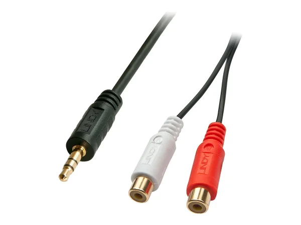 LINDY Audiokabel 3,5 m. / 2xRCA f. 0.25m
