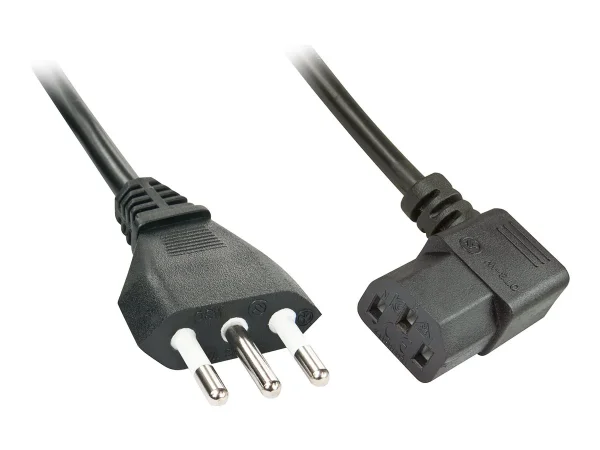 LINDY 2m abgewinkeltes IEC Netzkabel IT