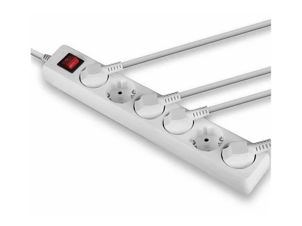 LINDY 6er Schuko Steckdosenl. + Schalter