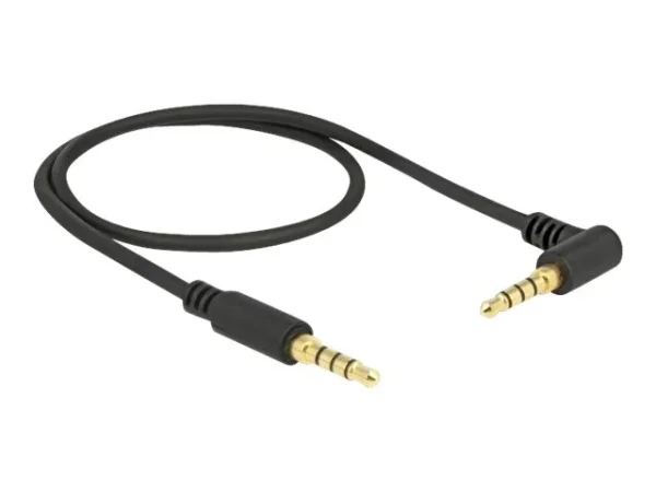 DELOCK KlinkenKabel 3,5 mm 4 Pin 0,5m bl