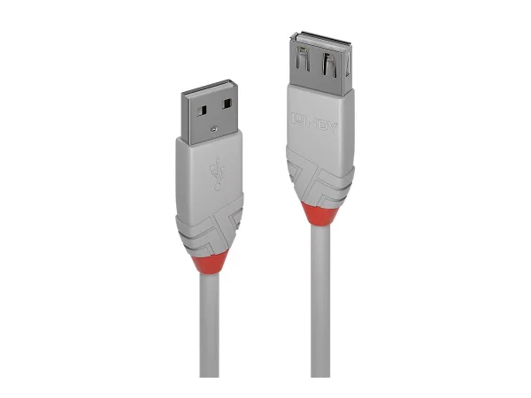 LINDY 1m USB 2.0 Typ A m/f Anthra Line