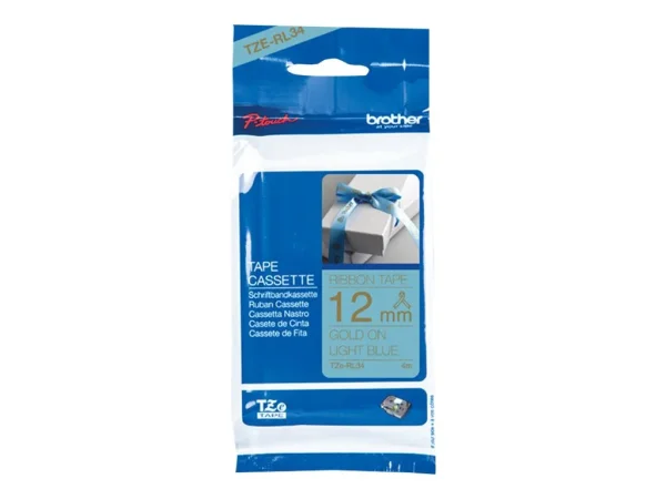 BROTHER P-Touch 12mm light blue/gold