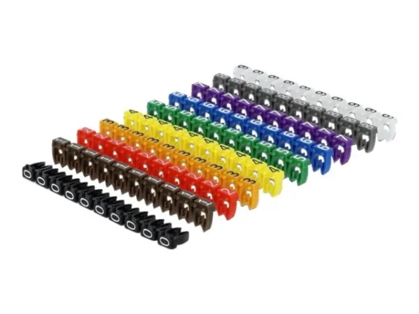 DELOCK Kabelmarker 0-9 farbig 100-teilig