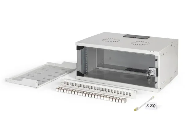 DIGITUS 48,26cm Netzwerk-Set 4HE Wandgeh