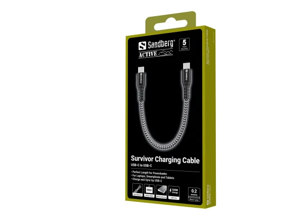 SANDBERG Survivor USB-C Cable 0.2M 100W