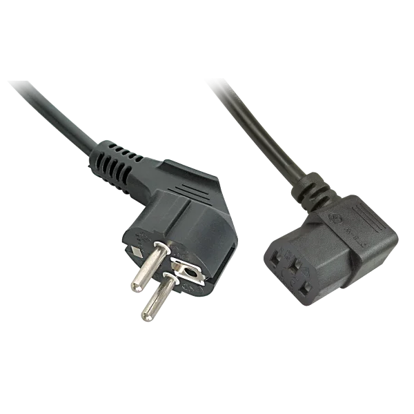 3m Netzkabel Schuko an C13 gewinkelt