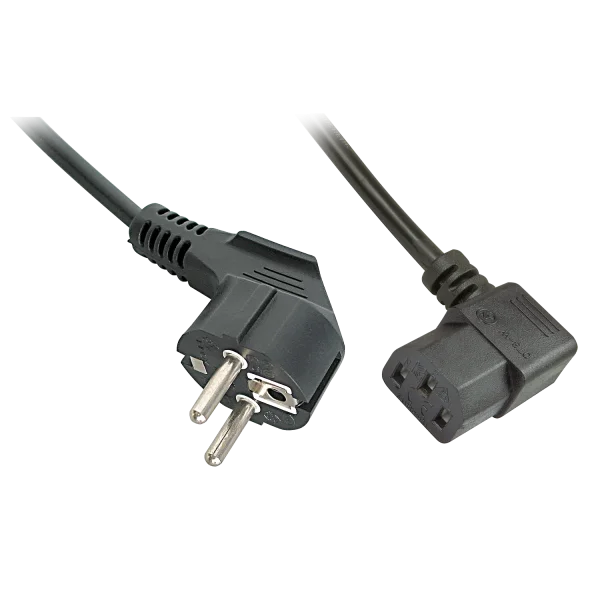 2m Netzkabel Schuko an C13 gewinkelt