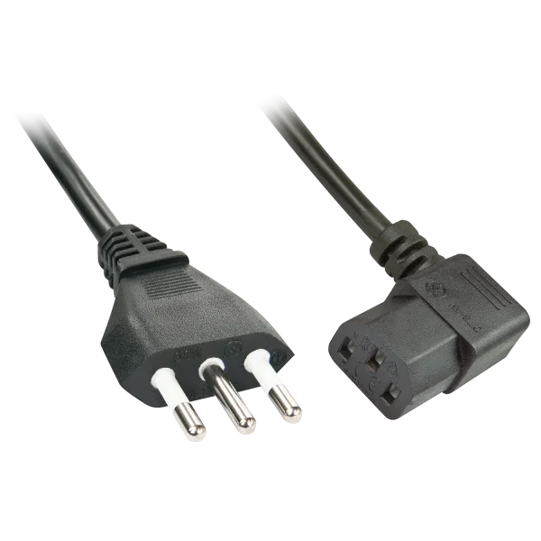2m Netzkabel IT an C13 gewinkelt