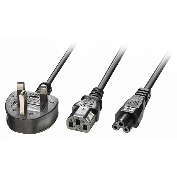 2.5m Netzkabel UK 3 Pin an 1x C13 & 1x C5