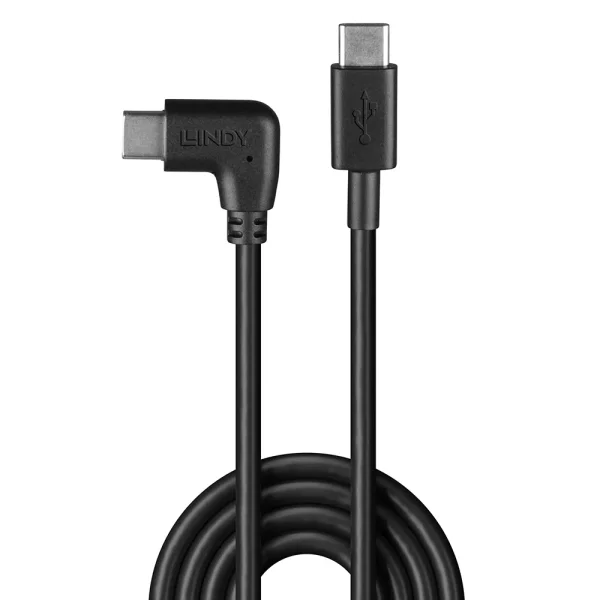 1m USB 2.0 Typ C Kabel, 90° gewinkelt, 60W PD