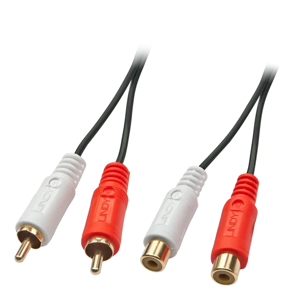 Premium Audiokabel (Cinch), Stecker/Buchse, 2m
