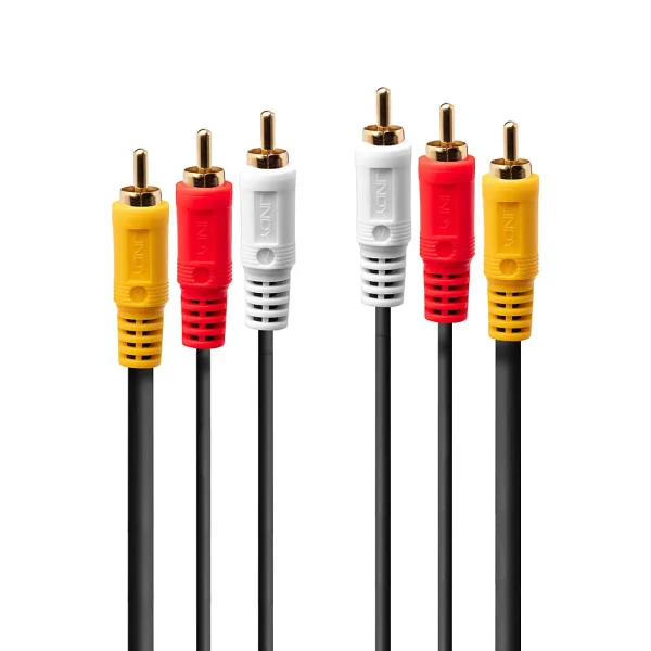 Premium Audio-Video-Kabel,  3x RCA (Cinch) Stecker / Stecker, 2m
