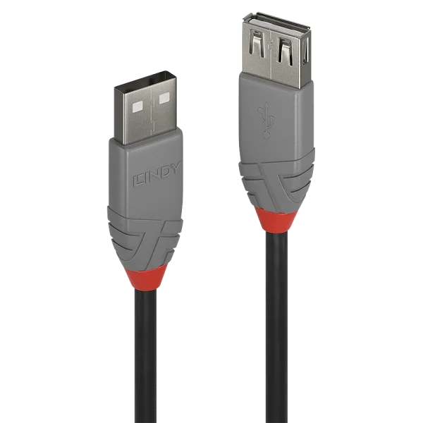 2m USB 2.0 Typ A Verlängerungskabel, Anthra Line