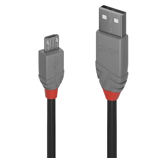 0.2m USB 2.0 Typ A an Micro-B Kabel, Anthra Line