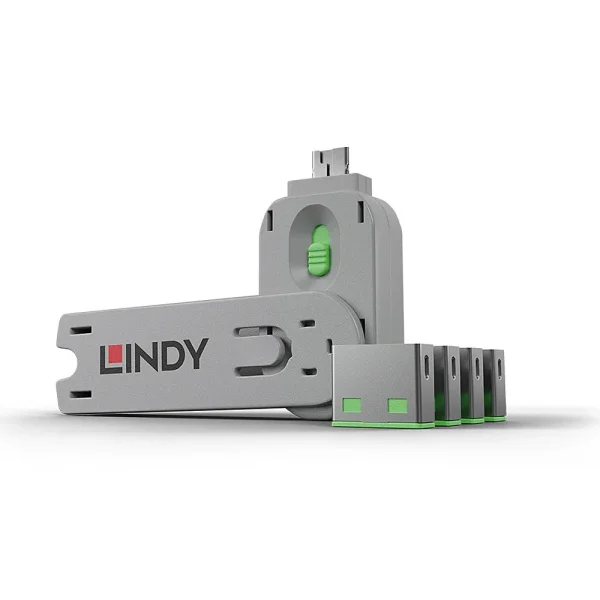 USB A Port Schloss, 4 Stück mit Schlüssel, Grün