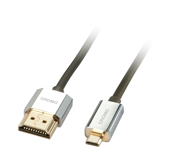 CROMO® Slim High-Speed-HDMI-Kabel mit Ethernet, Typ A/D, 0,5m
