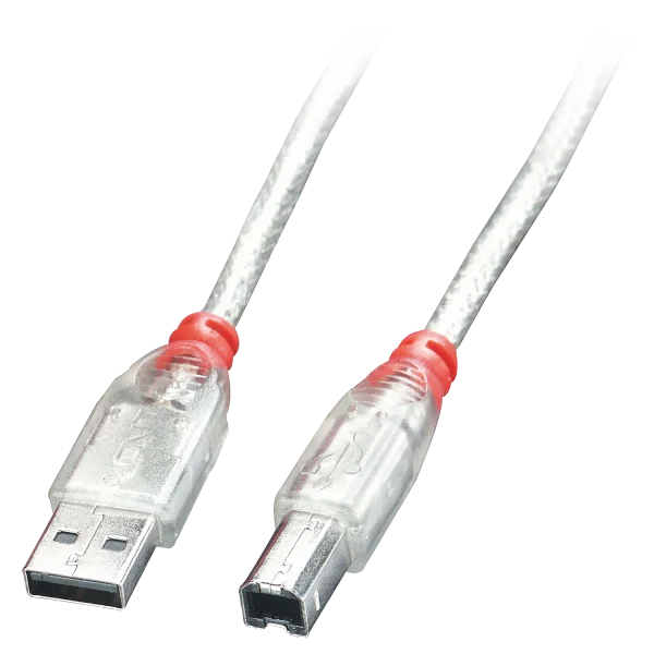 0.2m USB 2.0 Kabel Typ A an B, transparent