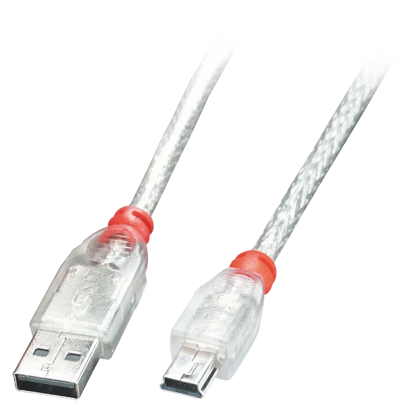 2m USB 2.0 Typ A an Mini-B Kabel, transparent
